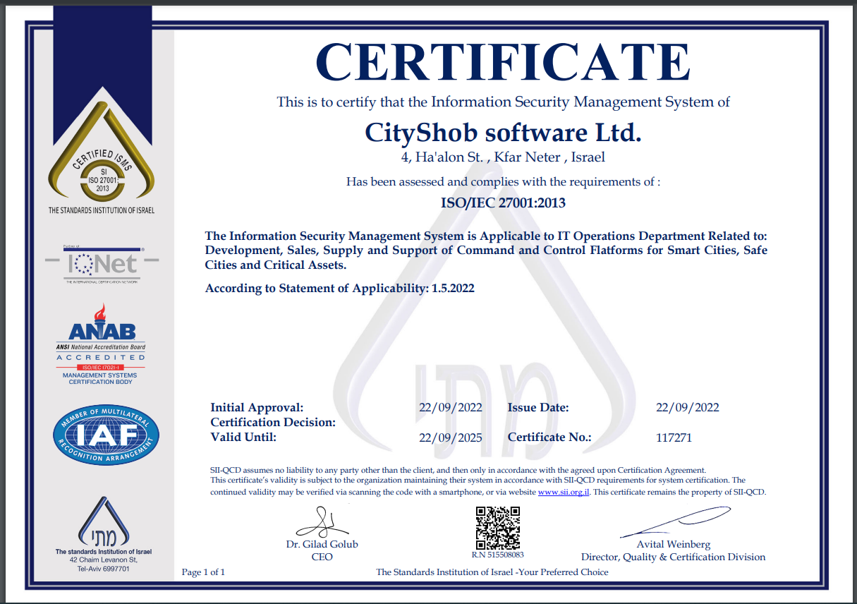 We are extremely proud to share that CityShob achieved the ISO 27001 certification!